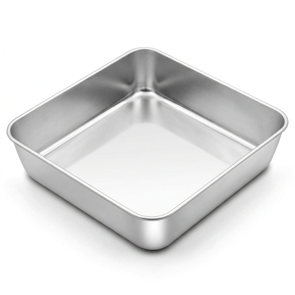 Onader Square Cake Brownie Baking Pan with Lid Stainless Steel Lasagna Pan
